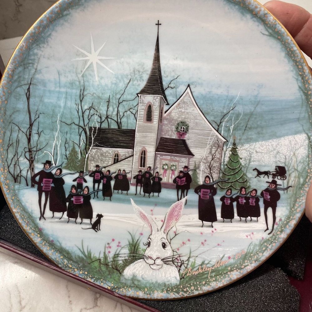 1989 Anna Perenna Christmas Carol By P. Buckley Moss Art Plate Collectable Decor